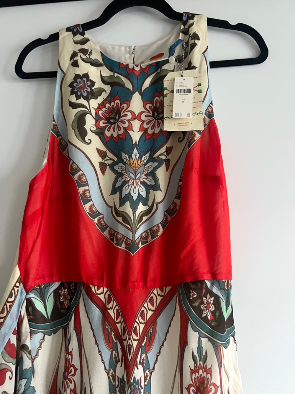 FARM Rio x Anthropologie Floral Sleeveless Tie-Waist Scarf Maxi Dress Size M NWT - Picture 4 of 12